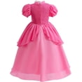 thumbnail image 5 of Guvpev G'irl's Deluxe Princess Dress with Crown & Dress up Accessories - Halloween Cosplay Costume Birthday Party Fancy Dress up, 5 of 8