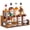 Brown, variant on 4-Tier Tiered Liquor Bottle Display Shelf - 16-Inch Rustic Wood Liquor Rack & Coffee Syrup Organizer - Heavy-Duty Countertop Spice Rack with Guardrails & Handles for Bar, Kitchen, Office