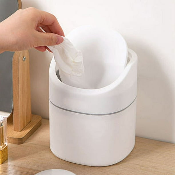HURRISE porte-sac poubelle Mini poubelle de bureau Home Table poubelle de  cuisine corbeille à ordures (blanc)
