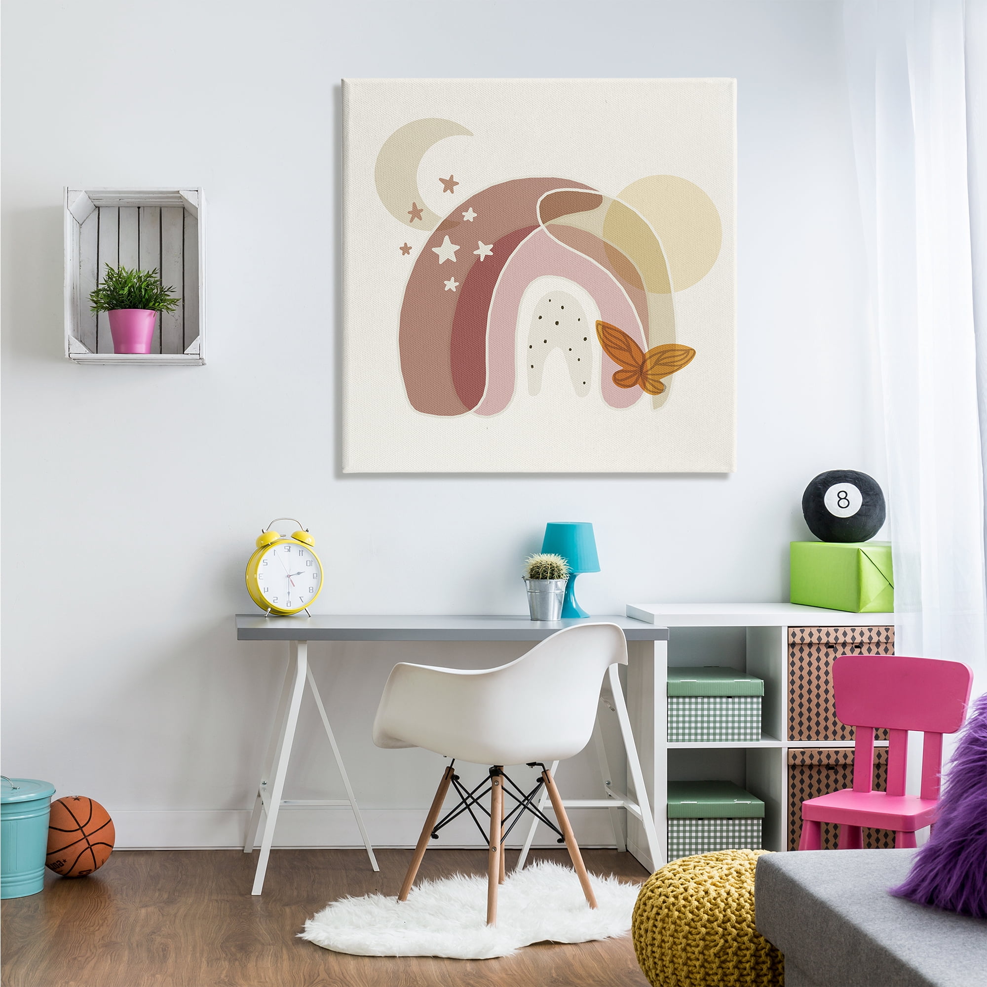 Stupell Indtries Dessert Moon Rainbow Starry Sky Butterfly Terracotta Tone,36 x 36,Design by Daphne Polselli