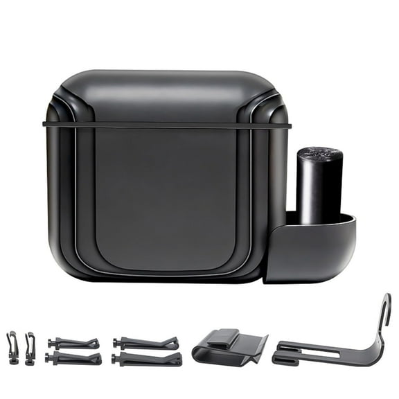 Leakproof Car Trash Can with Lid - Multi-Use Auto Garbage Bin for Cars, Car Trash Can with Lid and Utility Tray with 1 roll garbage bag