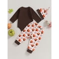 thumbnail image 5 of My First Thanksgiving Outfits 6M 12M 18M 24M Baby Boy Turkey Onesie Long Sleeve Romper+Turkey Pants Hat Infant Fall Clothes, 5 of 10