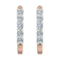 thumbnail image 2 of 1/2 Carat 5-Stones Diamond Hoop Earrings in 14K Rose Gold (I1-I2 Clarity), 2 of 3