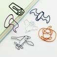 thumbnail image 4 of 6pc Halloween Paper Clips: Bat Witch Hat Pumpkin Metal Bookmarks &, 4 of 9