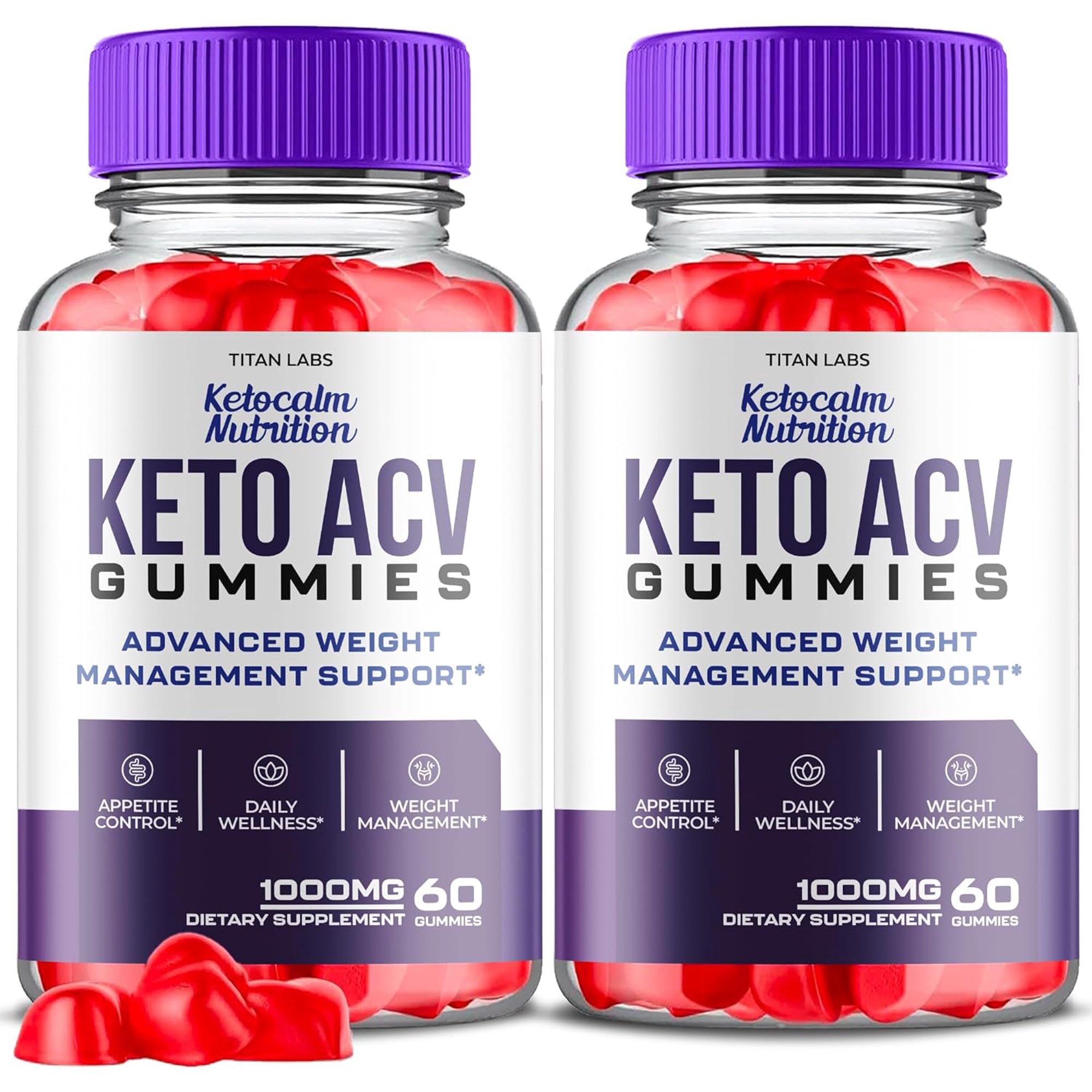 (2 Pack) Ketocalm Nutrition Keto ACV Gummies - Apple Cider Vinegar Supplement for Weight Loss - Energy & Focus Boosting Dietary Supplements for Weight Management & Metabolism - Fat Burn - 120 Gummies