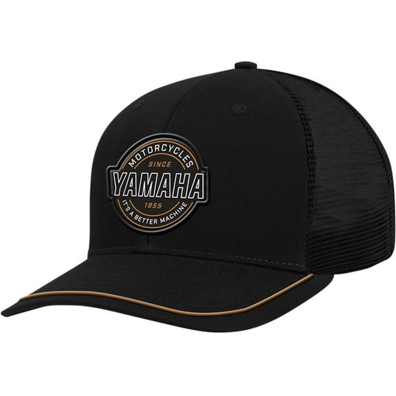 Licensed Motorcycle Patch Curved Bill Snapback Hat Black
