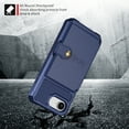 thumbnail image 5 of Allytechgroup Rugged Case for iPhone 16e Support Magnetic Car Mount, Premium PU Leather Flip Card Cash Holder Pocket Shockproof Anti-Fall Back Case for iPhone 16e, Darkblue, 5 of 5