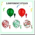 thumbnail image 3 of Ensemble de Ballons Confettis Festifs - 50 Ballons Rouges et Verts de 12 Pouces avec Rubans. Parfait pour Noël, Nouvel An, Baby Shower, Fêtes d'Anniversaire!, 3 of 5