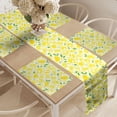thumbnail image 2 of Ambesonne Lemon Table Runner & Placemats, Cartoon Lemons Zigzags, Placemat 4 pcs + Runner 16"x90", Mustard Lime Green, 2 of 2