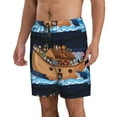thumbnail image 2 of Zufioo Ocean Scene with Noah's Ark for Men's Casual Beach Shorts, Sports Fitness Quick-drying Drawstring Shorts with Pockets for Home Wear-X-Large, 2 of 6