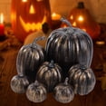 thumbnail image 4 of 7 Calabazas Artificiales Decorativas de Espuma para Otoño, Ideales para Bodas y Fiestas negro dorado, 4 of 8