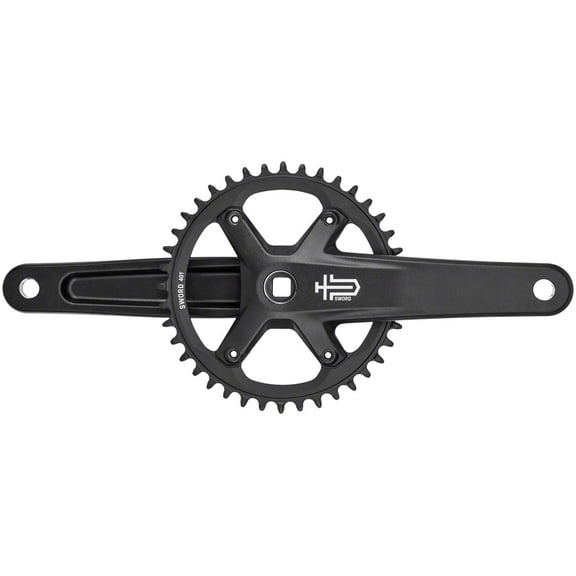 microSHIFT Sword Black 1x Crankset - 165mm, 9/10-Speed, 40t, 110 Asym BCD, JIS Square Taper Spindle Interface, Black