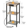 thumbnail image 4 of Tall End Table with Charging Station, 29.7 Inch Small Tall Side Table, 3-Tier Telephone Table, Small Entryway Table, High Nightstand for Living Room, Bedroom, Hallway, Greige, 4 of 9