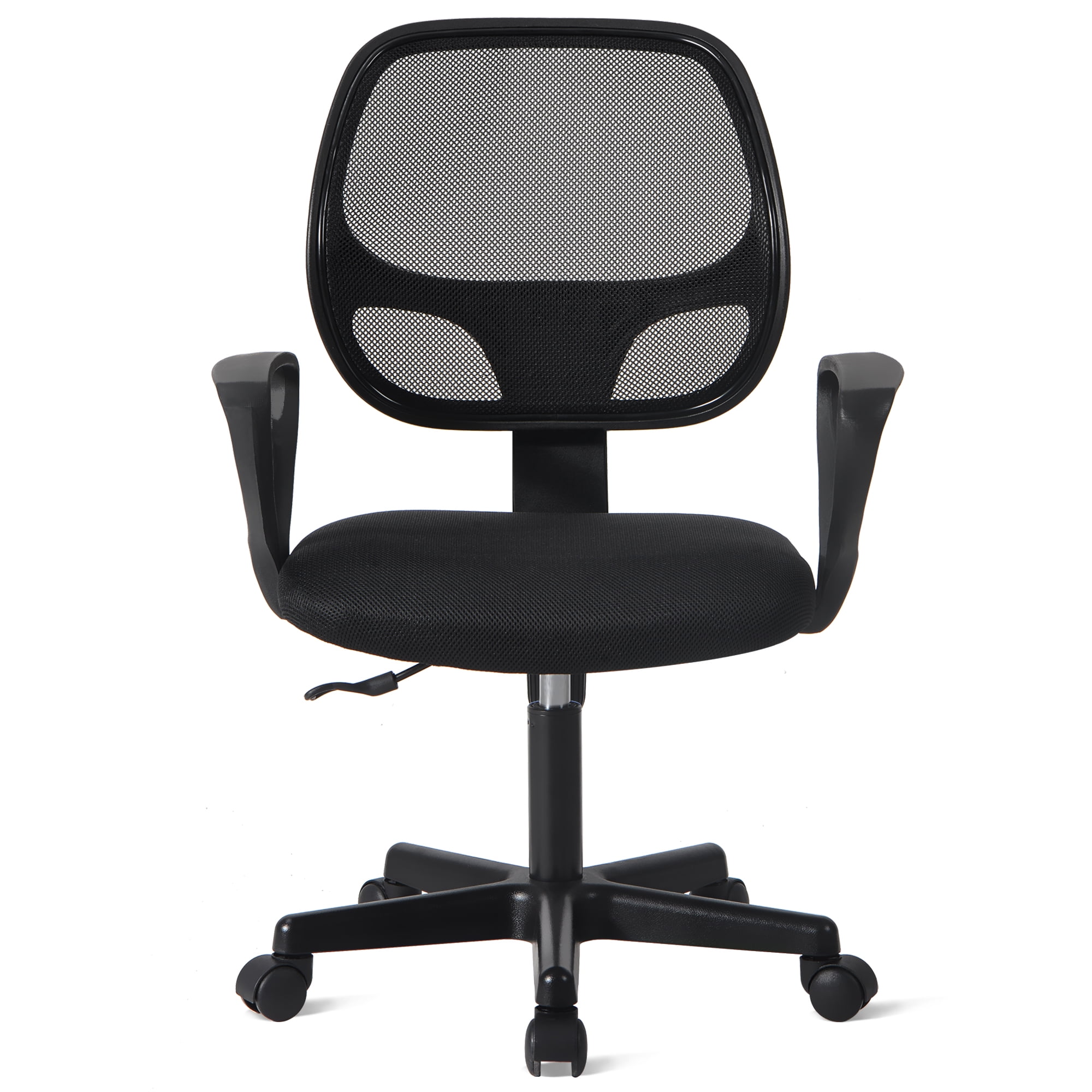 1X Black Rotating Office Mesh Desk Adjustable Task Chair With Torsion Control 