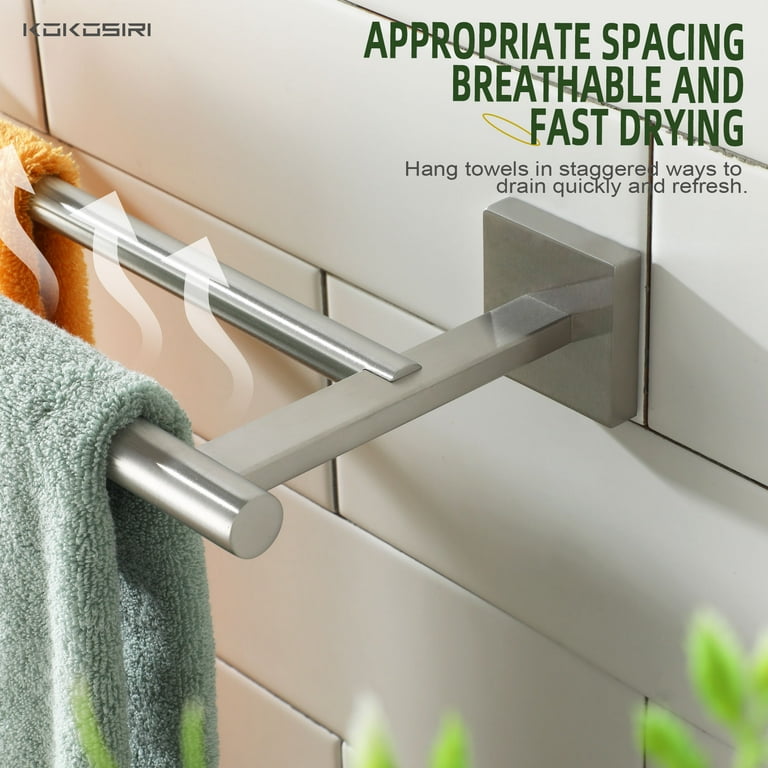 KOKOSIRI 32 Inch Double Towel Bar Bathroom Towel Holder Bath Towel Rails Brushed Nickel B5005BR L32 Walmart