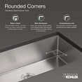 thumbnail image 6 of KOHLER Task Kitchen Sink, Stainless Steel Dual Mount Single Bowl, 33" Workstation Sink, 1 hole faucet, K-80084-1PC-NA, 6 of 16