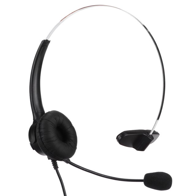 Ecomeon RJ9 Casque Téléphonique Casque Centre d'Appel Réduction de Bruit Filaire Casque Mono Professionnel avec Microphone, Écouteurs Service Client, Casque avec Microphone