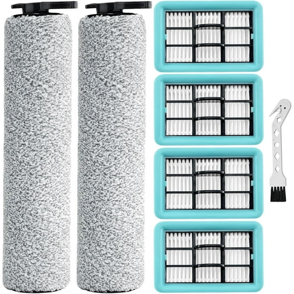 Crosswave Replacement Parts for Bissell Crosswave Hard Floor Expert Vacuum 3831 HF2 3845 3847 3848 Vacuum Cleaner, 2 Brush Rolls,4 Filters,Compare to Part B0555 1637755 1632973