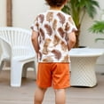thumbnail image 6 of YABCSAZ Boys Summer Outfit Sets Short Sleeve T-Shirts Tops and Wide Leg Bermuda Shorts Kids Sets Cute Graphic Summer Clothes Loose Casual Baby 2Piece Playwear Sets for Beach Vocation Size 7 Years, 6 of 6