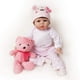 thumbnail image 1 of Muñeca Reborn Bebé Realista Yesteria Vinilo Suave 22pulg con 2 Sets de Ropa, Osito y Ranita de Peluche y Accesorios Niña Rosa y Verde Yesteria YA69845, 1 of 2
