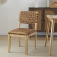 thumbnail image 6 of Ktaxon 2 PCS Dining Chairs, Farmhouse Padded Chairs, Rattan Upholstered Seating for 2, Solid Rubber Wood, Natural Whiskey, 6 of 6