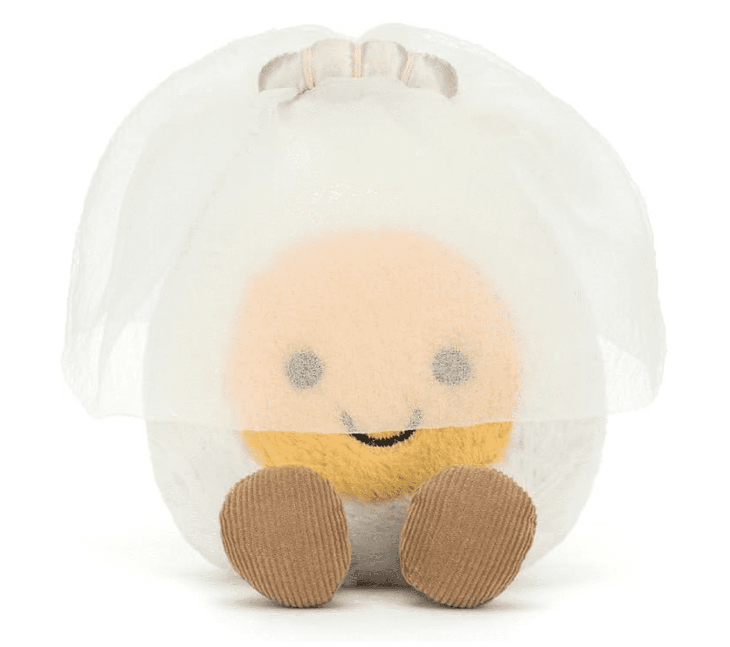Jellycat Amuseables Boiled Egg Bride Stuffed Toy, 5.5 inches - Food Plush - Fun Wedding & Engagement Gift