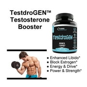 TestdroGEN Testosterone Booster Supplement for Men - Support Healthy Libido, Natural Energy & Stamina - 2 Pack