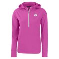 thumbnail image 2 of Women's-Cutter & Buck  Pink Milwaukee Brewers Daybreak Eco Recycled Half-Zip Hoodie, 2 of 3
