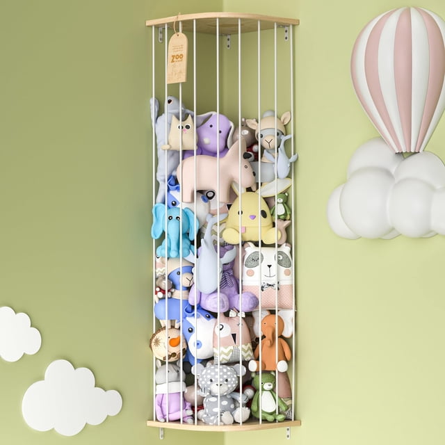 Esquina de madera Eniffbaa para guardar animales de peluche, tamaño grande