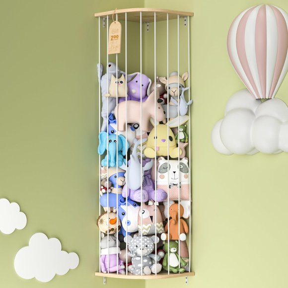 Esquina de madera Eniffbaa para guardar animales de peluche, tamaño grande