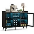 thumbnail image 1 of 47-inch Wine Bar Cabinet with LED Lights, Modern Liquor Cabinet with Wine Racks, Buffet Sideboard & Coffee Bar Station for Living Room, Dining Room & Kitchen, 1 of 6