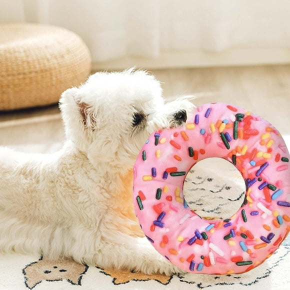 SIfdSeng Dog Chewing Vocal Toys Fun Pizza Chewersdonut Call Interactive Training Tear and Pet Teething Toys Dog Toys for Puppies Small Medium Dogs 1Pc Dog Toy for Aggressive Chewers