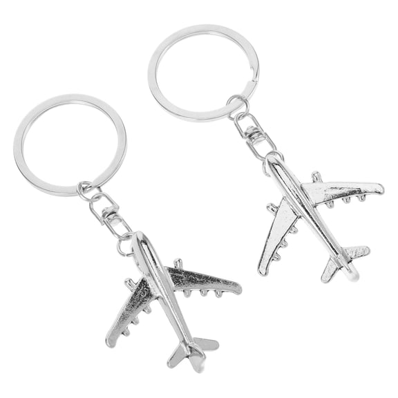 OFFIGAM 2Pcs Stable Alloy Airplane Keychain Plated Color for Fashionable Key Or Bag Ornament
