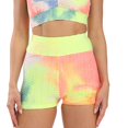 thumbnail image 2 of LEEYNEER Women Leggings Shorts  Workout Waistband Skinny Yoga Short Pants  High Waist Tummy Control Exercise Shorts  Butt Lift Scrunch Textured Leggings Workout Shorts Multicolor L, 2 of 5