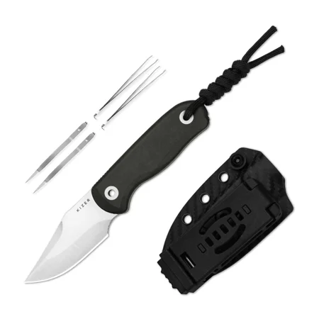 Kizer Drop Bear Fix Clip Point Fixed Knife AEB-L Blade G10 Handle With Sheath 1092A3