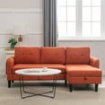thumbnail image 5 of Resenkos L Shaped 4-Seat Sleeper Sectional Sofa Couch Pull-Out Bed and Storage Chaise Lounge, Orange, 5 of 14