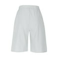 thumbnail image 4 of Summer Savings Clearance 2025! THDHVS Bermuda Shorts for Women,Women's Shorts,Striped and Linen Pants with Adjustable Buttons The Side Gray 2XL, 4 of 5