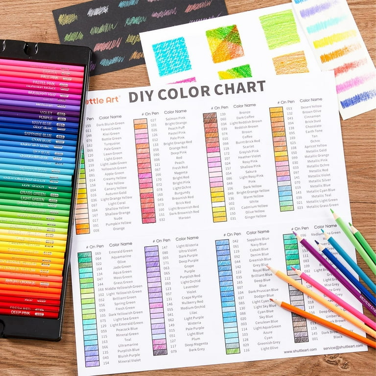 172 Colored Pencils, Shuttle Art Soft Core Color Pencil Set for Adult Coloring Books Artist Drawing Sketching Crafting