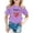 Purple, variant on Shadoumai Shirts for Girls 10-12 Printed Pattern Round Neck Shirt Short Sleeve T Shirt Regular Fit Basic Tees Clothes for Girls