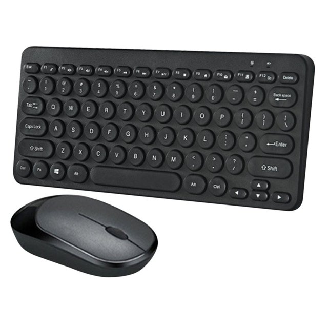HLONK Wireless Keyboard and Mouse with Mouse Pad Ultra Slim Combo 2.4G USB Quiet Compact Scissor Switch Keyboard Mice Set for Laptop/PC/Windows - Black