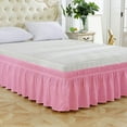 thumbnail image 1 of Cagogo under $5 Elastic Ruffle Bed Skirt, Wrap Around Elastic Bed Skirt, Ruffled Pleated Mattress Cover, Invisible Box Spring Hider, 15 Inch Drop Universal Fit, Luxury Hotel Style Bedroom Decor, 1 of 2