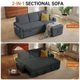 thumbnail image 2 of Soscana Sectional Sofa with Reversible Storage Chaise,Sleeper Sofa Couch Pull Out Bed 2 in 1,3 Seat L Shaped Sectionals with Side Pockets for Living Room Apartment Office Studio,Dark Gray, 2 of 7