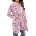 thumbnail image 7 of Kilaqueen Ugly Christmas Long Cardigans for Women Snowflake Santa Print Long Sleeve Lightweight Open Front Cardiagns Loose Fit Trendy Coat Outwear, 7 of 7