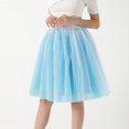 thumbnail image 2 of RUTAYY Carnevale New Women Tulle Skirts Knee Length Long Adult Tutu Layered Short Prom Party Midi Skirt Solid Color Flowy Swing Pleated Beach Skirts, 2 of 4