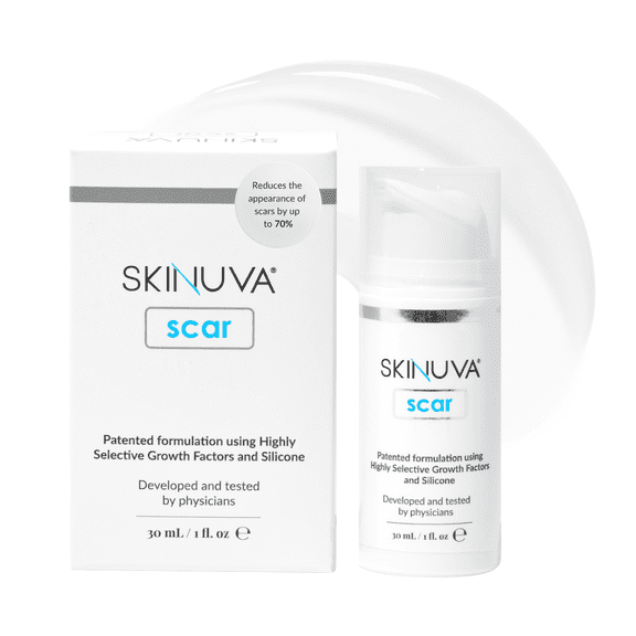 Skinuva® Scar Cream for Face & Body - Helps Reduce the Appearance of Old & New Scars from Surgery, Burns & Other Skin Trauma (1 oz)