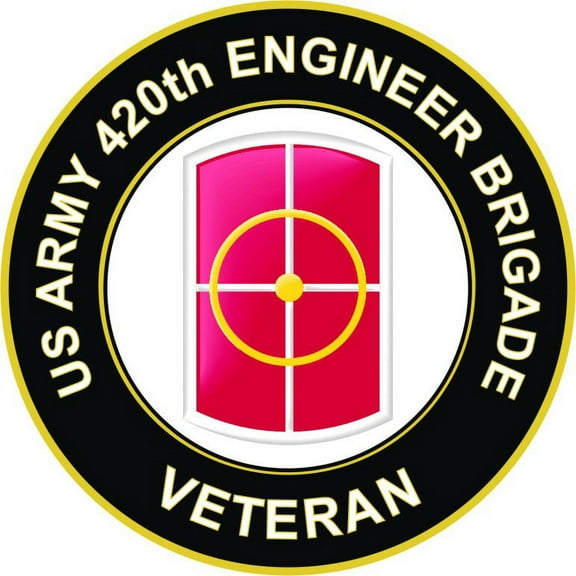 3.8 Inch U.S. Army 420th Engineer Brigade Veteran Sticker Decal