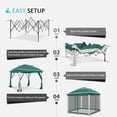 thumbnail image 4 of Meetleisure 11'x11' Pop Up Gazebo for Patios, Outdoor Canopy Tent with Sidewalls, Mosquito Netting, Pop Up Shelter for Wedding Party, Green, 4 of 11
