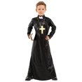 thumbnail image 2 of LPKRT Boys Toddler Religious Role Play Outfit Set Long Black Robe And Cross Necklace Kids Character Themed Dress Up Clothing Sets Black 12-14 Years, 2 of 9