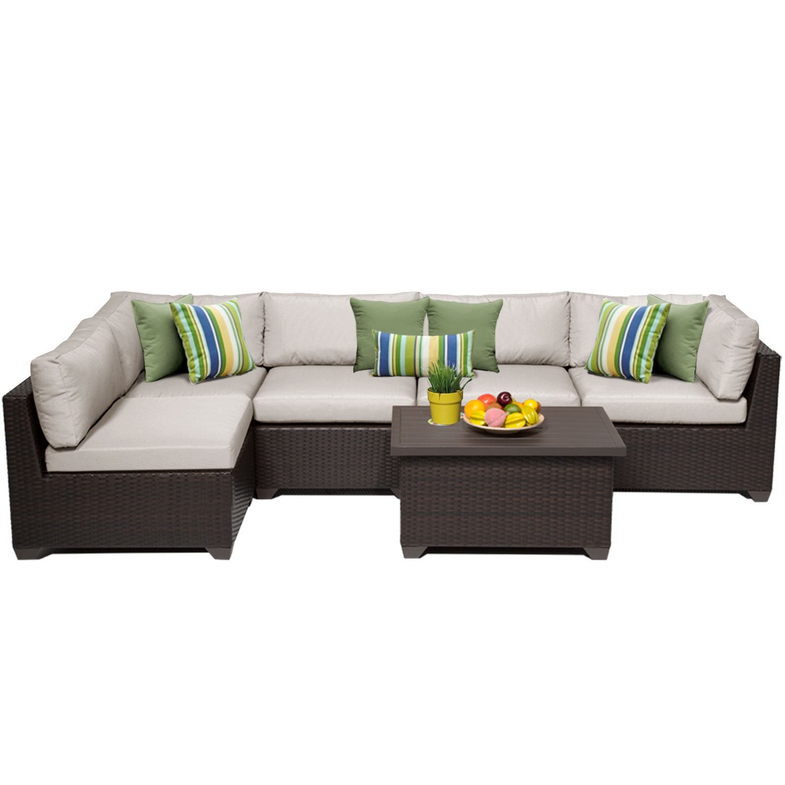 Premier 6 Piece Outdoor Wicker Patio Furniture Set 06a