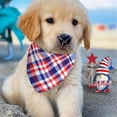 thumbnail image 4 of 4th of July Dog Bandana Reversible 2 Pack Small, Red White and Blue Floral Patriotic Dog Bandanas Set Adjustable Triangle Holiday Scarves for Memorial Day Small Medium Dogs, 4 of 6